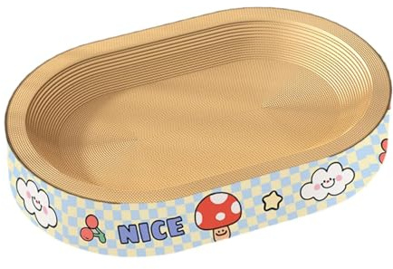 MotiveTech Kratzbrett Als Gemütliches Katzensofa Und Kratzmatte EIN Weiches Katzenbett Und Wellpappen Kratzer für Spiel Und Spaß für Alle Katzenrassen Zur Krall, 65x50cm