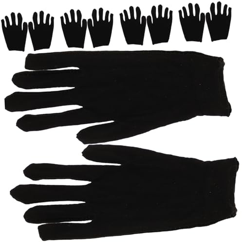 HONITANO 12 Pairs Cotton Work Gloves Protective Industrial Safety Gloves for Driving Gardening Cleaning and Jewelry Handling Moisturizing Barrier Medium Black