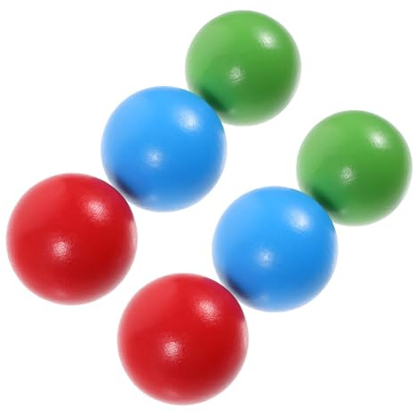 HONITANO 6Pcs Wooden Bocce Balls for Compact Sturdy Schima Wood Portable Lawn Game for Outdoor Play Suitable for Kindergarten and Birthday Parties