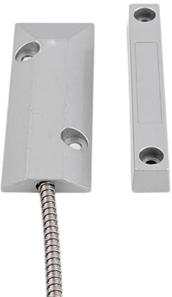 Sensor de metal con cable, detector de contacto magnético para puertas y ventanas, interruptor de alarma de seguridad para garaje, puertas y ventanas del hogar, NO