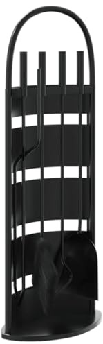 Serviteur de Cheminée, Ensemble d’Outils Ustensile Accessoire pour Cheminée 5 pièces 23 x 15 x 66 cm Acier
