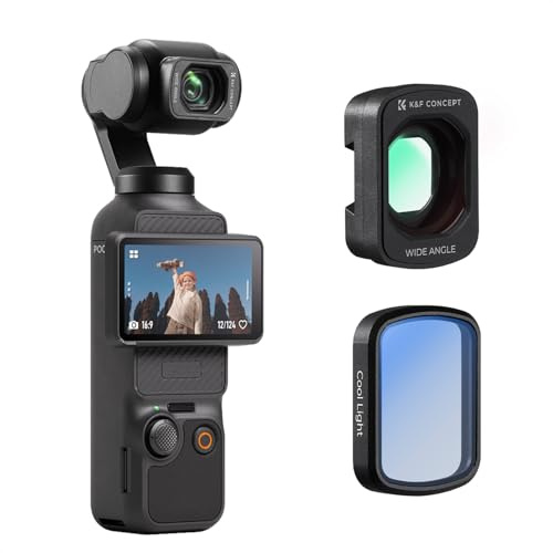 K&F CONCEPT Objectif Grand Angle+Filtre Lumière Froide pour OSMO Pocket 4/3 | Filtre Magnétique, 2 Pièces, Verre Optique, Multicouche, Fixation Magnétique -FD161