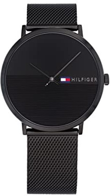 Tommy Hilfiger Analog Quarzuhr für Herren mit Schwarzes Edelstahlarmband - 1791464