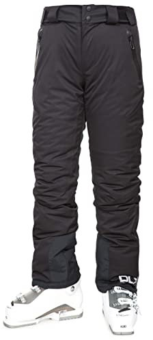 DLX Damen Marisol wasserdichte Skihose Mit Knöchelreißverschlüssen & Abnehmbaren Hosenträgern, Black, M