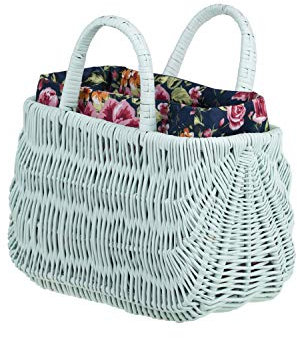 e-wicker24 Alles aus Weide Bolsa de mimbre pequeña en menta, cesta de mimbre con asa, verde menta, 22x10 H1316