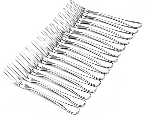 Crab Stainless Steel Forks,Escargot Fork 2 Prong Tasting Appetizer Forks Portable Cocktail Salad Fruit Forks for Party Travel, 5 Inches (15Pcs)