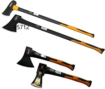 4 Stück Axt Set 1 x Beil 1 x Axt lang 1 x Spaltaxt kurz 1 x Spalt-Hammer Satz Äxte Set Fiberglas Griff vibrationsarm Holzspalter Glasfaserstiel