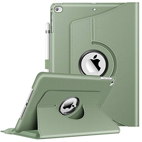 Fintie Hülle für iPad 6./ 5. Generation 9.7 2018/2017, iPad Air 2/1. Gen | Schutzhülle mit Stifthalter, 360 Grad drehbarem Ständer, Auto Schlaf/Wach Funktion, Pastellgrün