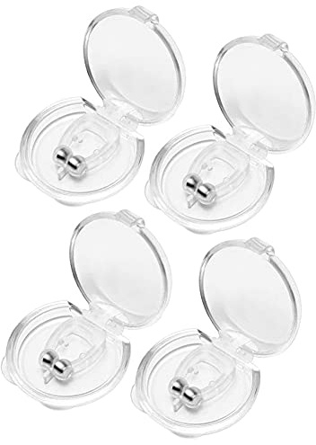 Zhongtou 4 Stück Schnarchstopper Anti Schnarch Nasenklammer Magnetisch Nasenspreizer Hilfsmittel gegen Schnarchen Besser Atmen Komfortabler Schlaf mit Transportbox