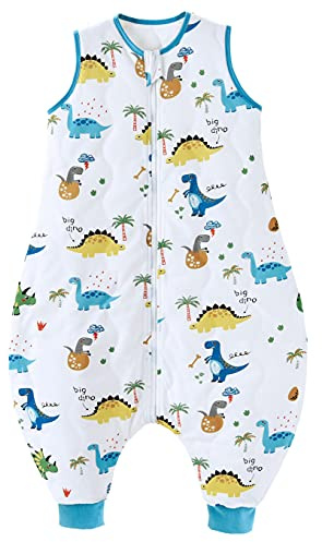 Chilsuessy babysovsäck med fötter, 2.5 TOG, året runt-sovsäck för baby, sovsäckar utan ärmar, med ben, för spädbarn/barn, dinosauriepark, 80 cm/babylängd 90–100 cm