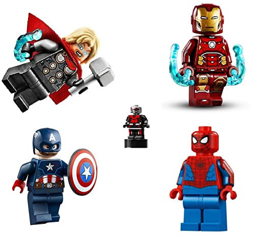 LEGO Superheroes Avengers Lot: Thor, Captain America, Spiderman, Micro Ant Man, and Iron Man