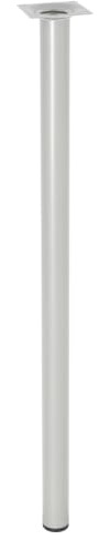 WAGNER Möbelbein/Tischbein/Möbelfuß/Verstellfuß Telescope - Ø 30 x 600-900 mm, Anschraubplatte 60 x 60 mm, ausziehbar, Industriestahl pulverbeschichtet hellgrau - 12183701