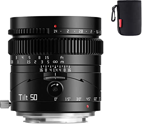 TTartisan 50mm F1.4 Objectif Tilt-Shift, Compatible avec Les appareils Photo Sony E-Mount sans Miroir Alpha a7 a7II a7III a7R a7RII a7RIII a7RIV a7S a7SII a9 a7C
