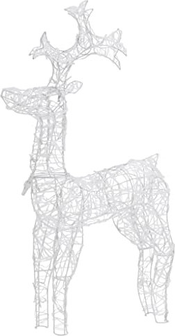 vidaXL Rentiere Weihnachtsdekoration 3 Stk., Beleuchtet Weihnachtsfigur, Weihnachtsdeko Weihnachtsbeleuchtung für Innen Außen, Acryl