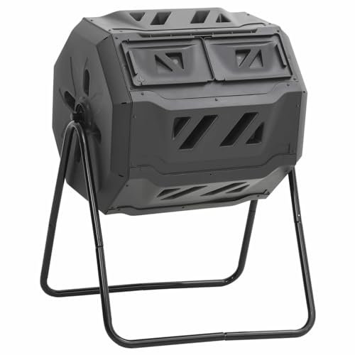 JUNZAI Compostiera,Compostiera da Giardino,Compostiera da Balcone,Compostiera da Cucina,Compostiera da Giardino Nera 73x64x95 cm da 160 L