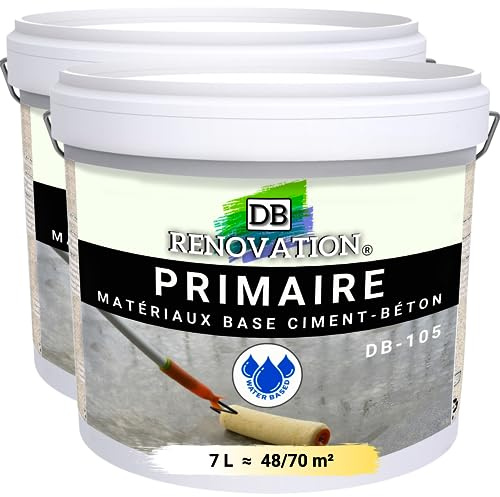 DB Rénovation Primaire Sol Forte adhérence - Stabilise le béton avant peinture époxy - Haute Protection humidité 7L