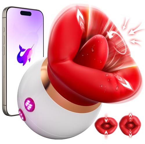 3 IN 1 Mund-Vibrator mit 360° Rotierende Zunge & Saugfunktion – Klitoris Vibration für Frauen mit APP Steuerung, Soft Lips & Realistische Zungensimulation Sex Spielzeug für die Frau Paare Sex Toys
