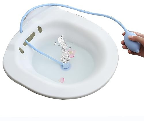 Sitzbäder, Salzwanne für Damen und Herren, Sitzbad für die Toilette, Einweichbecken zur Behandlung von Entzündungen, tiefere Schüssel, passend für Universal-WC, weiß, 39 x 40 cm (weiß1 39 x 40 cm