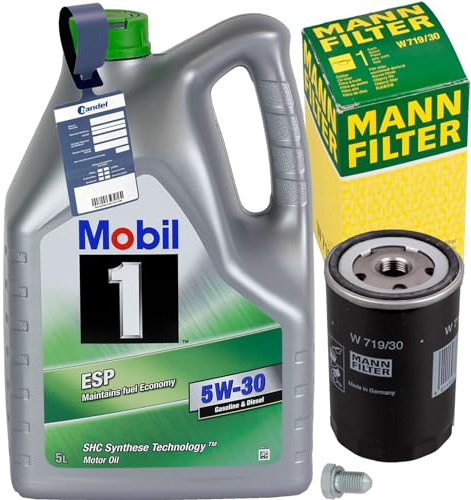 BandelOne Mann Ölfilter + MOBIL 5W30 Öl passend für T5 Golf 4 5 6 A3 A4