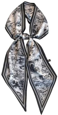 JERLA Mulberry Silk Like Head Scarf Hair band Ribbon Women's Fashion Neck Satin Scarfs for Bag Hair handbag Scarves