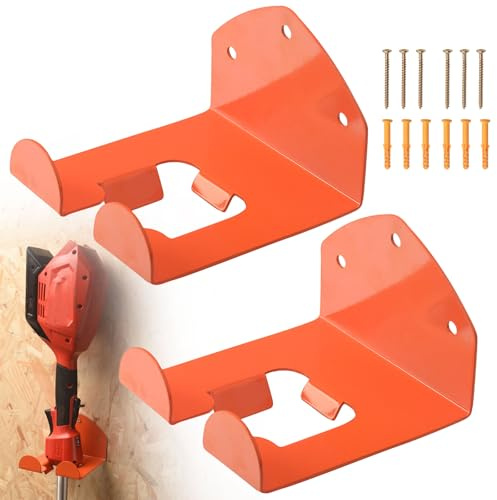 Trimmer Rack Garden Power Tool Hanger Trimmer Rack Weedeater Hanger Garage Storage Garage Organizer Weedeater Hanger for Garage Trimmer, Grass Trimmer, Garage Wall, Hedge Trimmer, Garden Tools | for Stihl Kombi String Trimmer, Weed Wacker, Hedge Trimmer & Other Power Tools, Heavy Duty Tool Hanger Hedge