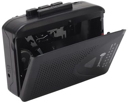 LOCADENCE Tragbarer Kassettenspieler, UKW AM Radio, Stereo Kassetten MP3 Kassettenspieler mit 3,5 mm Buchse und Lautsprecher, Unterstützt Batteriestrom und USB Stromversorgung für (Schwarz)