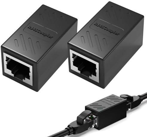2 Stück RJ45 Kupplung, Lan Kabel Verlängerung, Netzwerkkabel Verbinder für 10 Gigabit Hochgeschwindigkeits-Datenübertragung, Kompatibel mit Cat7, Cat6, Cat5e, Cat5 LAN Kabeln, für Heimnetzwerke, Büros