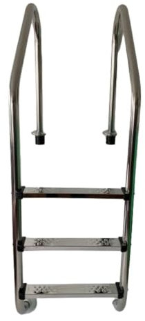 EVOLUTION 3W Einbauleiter weit 3-stufig V2A Edelstahl Pool Handlauf