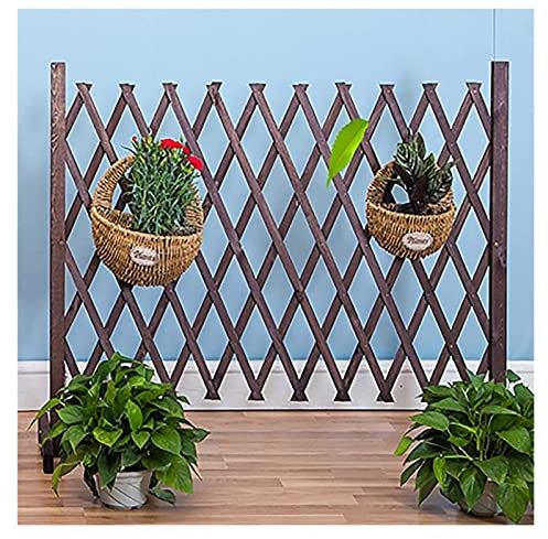 Cancello espandibile in legno per animali domestici, staccionata autoportante da giardino, per prato, balcone, patio, pannelli decorativi esterni con design a griglia