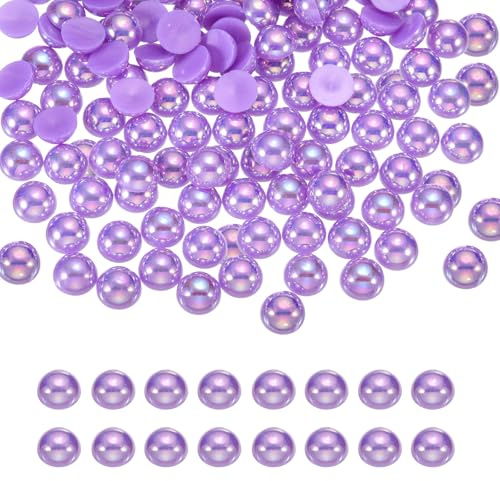 sourcing map 1300 piezas de media perla para manualidades, perlas de imitación de plástico de 4 mm con parte trasera plana, cuentas sueltas de diamantes de imitación para manualidades, ropa, vaso