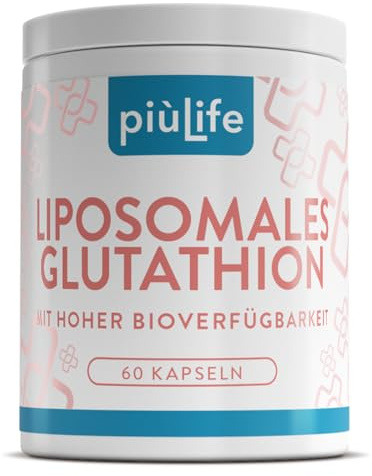 Glutatión Liposomal Reducido 250 mg PiùLife, 60 Cápsulas Vegatales | 1 Al Día, 2 Meses De Suministro, Tecnología Liposomal, Potente Antioxidante, Detox, Sistema Inmunitario, Sin Gluten Y Lactosa
