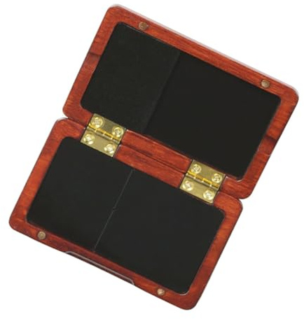 ERINGOGO Oboe Reed Box aus Holz Tragbares Oboe Rohretui Langlebige Aufbewahrungsbox für Oboen und Saxophonrohre Kompakt und Leicht für Unterwegs Dunkelrote Ausführung Rohre Passend