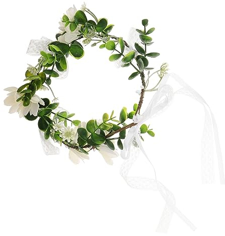 Happyyami Blumenkranz Haarschmuck für Bohemian Floral Crown Wreath für Hochzeiten Partys Fotoshootings und Teepartys Gefertigt Bequem und Elegant für Kurze und Lange Haare Geeignet