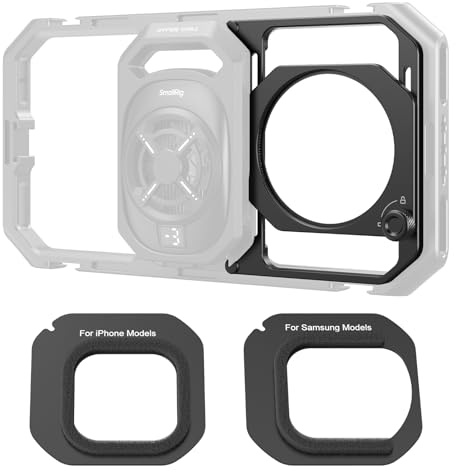 SMALLRIG Adaptador de filtro de rosca de 67 mm con parasoles desmontables para jaula universal de teléfono 4704/4597/5275/5276/4299B para iPhone, Samsung y smartphones – 5277