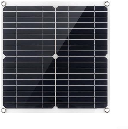 Eawfgtuw Chargeur de panneau solaire flexible 20 W 18 V avec double sortie USB et DC, film PET monocristallin, design étanche pour camping, camping-car, bateau, voiture, jardin et