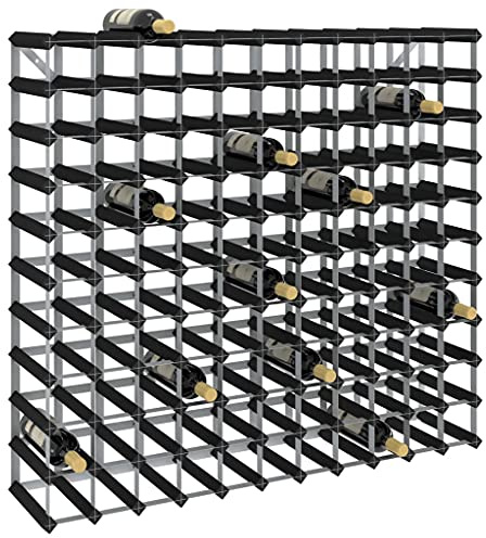 GCHDHAPB Armoires et rangement en pin massif pour 120 bouteilles, noir