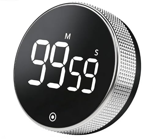 Magnetisk kökstimer, kökstimer med LED-display, HD-skärm och högt ljud, digital nedräkningstimer, lämplig för köksklocka nedräkning och äggklocka timer (batteri)