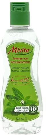 Mivita Stevia Liquid Sweetener 125ml - Zero Sugar and Zero Calories Sugar Alternative, Great Taste, Gluten-free, Lactose-free, Zero Glycemic Index