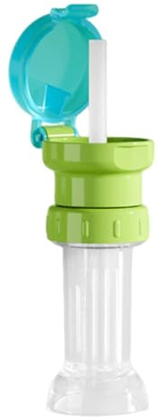 Luwecf Tappo per Bottiglia D'acqua Anti-rovesciamento, Riutilizzabile, per Bevande a Base di Succhi, Carino, a Prova di Perdite, per Bambini, Twist, Verde Blu, Taglia unica bambino