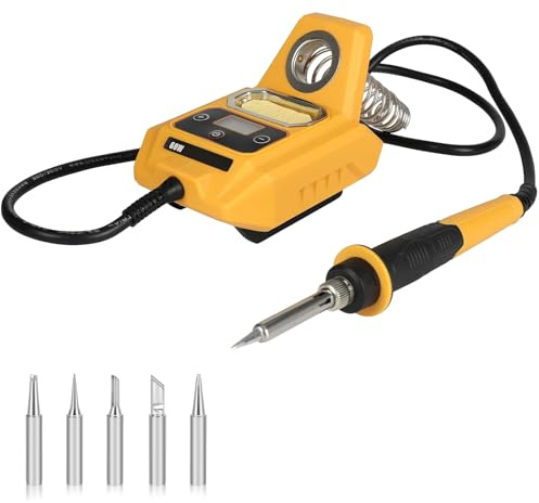 Cordless Soldering Iron for Dewalt 18V/20V Battery, Portable Fast Heating Up Soldering Iron Kit, Temperature Adjustable, Electric Digital LCD Soldering Station for DIY, Appliance Repair (NO Battery)