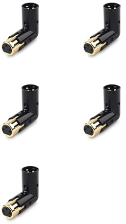 Tuminfar 5 Adaptateur d'angle XLR 3 Broches Réglable Mâle à Adaptateur XLR à Angle Droit Adaptateur XLR à 90 Degrés