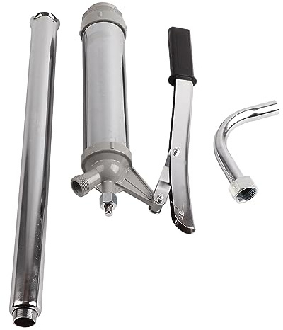 Lever Barrel Pump Action Barrel Drum Pump Diesel Oil Transfer Hand Operated Extractor Fluid Water Chrome Plated 55 Gallon with Removable Nozzle