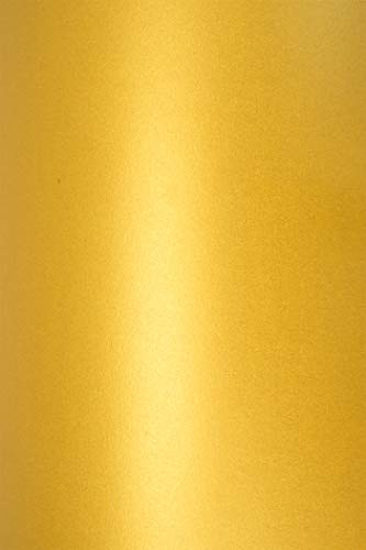 Netuno 10x Bastelkarton Perlmutt Gold DIN A4 21 x 29,7 cm 290g Cocktail Mai Tai Perlglanzkarton Metallic-Karton mit Perlmutt-Effekt bedruckbar für Einladungskarten Hochzeitskarten Visitenkarten