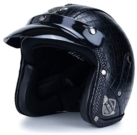 Retro Motorcycle Helmet Capacetes Pu Leather Open Face 3/4 Chopper Bicycle Helmet Dot Jet Helmet Helmet Hat