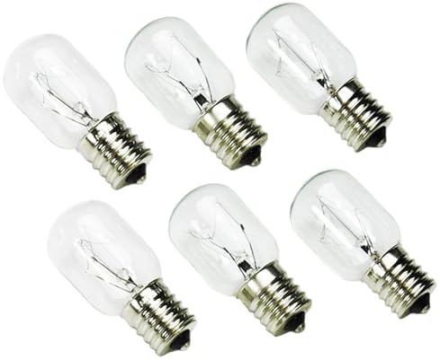 Appliance Light Bulbs 40 Watt 125V E17 Base - 8206232A Microwave Oven Light Bulb Replacement for Whirlpool Maytag GE Kenmore, Under Hood,Refrigerator,Lava Lamp Lights Light Bulb, 6 Pack
