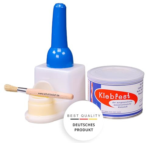 Renia Klebfest Kontaktkleber 330gr Dose + 0,4l Sparbehälter für Klebstoff & Dispersionen - wasserfest, extra stark und elastisch - klebt Schuhsohlen, Leder, Metall, auch geeignet für LKW-Planen