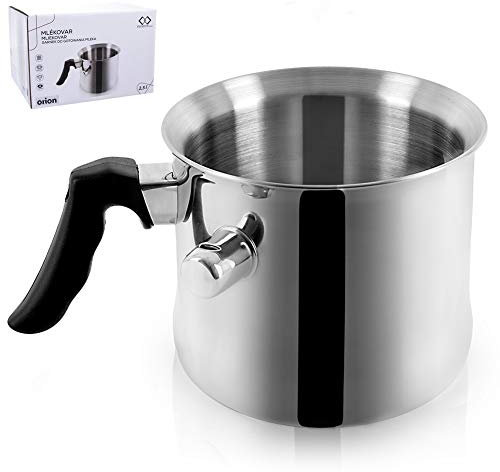 ORION GROUP Milchtopf Edelstahl ohne Deckel Edelstahl Milch Kochen mit einer Pfeife 2,5 L Gas Induktion induktionsgeeignet