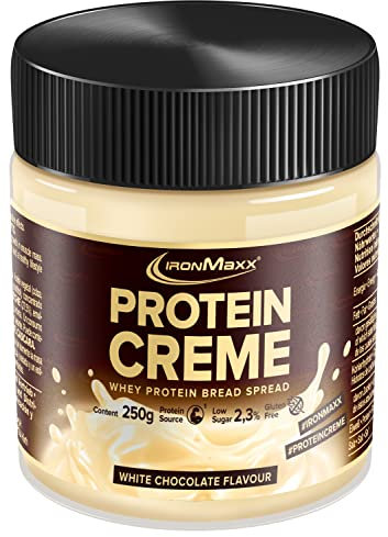 IronMaxx Protein Creme - White Chocolate 250g - Lecker-cremiger High Protein Brotaufstrich mit wenig Zucker, Low-Carb & glutenfrei, Gesunde Aufstrich-Alternative
