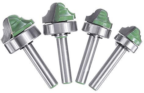TuToy 4Pcs 8Mm Schaftlager Schaft Doppel Roman Ogee Kantenfräser Bitfräser für Holzschnurmesser