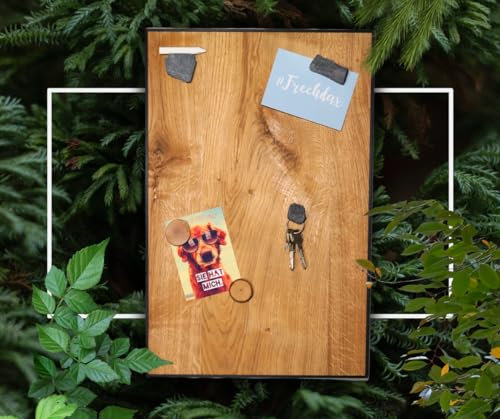 Magnettafel aus echtem Eichenholz (80 x 61 cm) – starke Magnetkraft & edles Design – Magnetboard für Küche, Büro & Flur – einfache Montage – verschiedene Größen